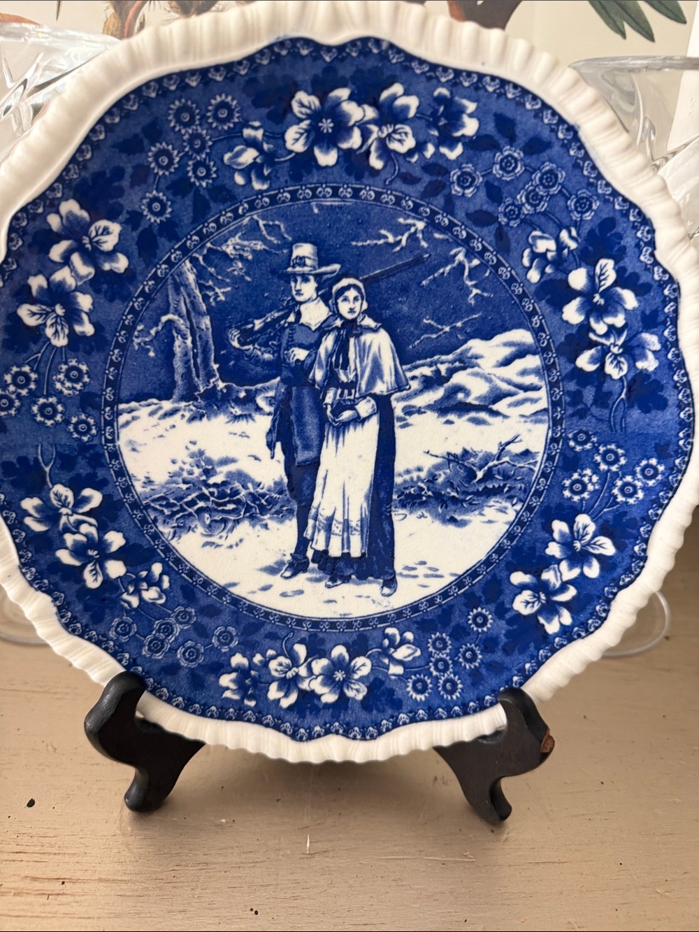 Early Copeland Flow Blue Transferware Plate